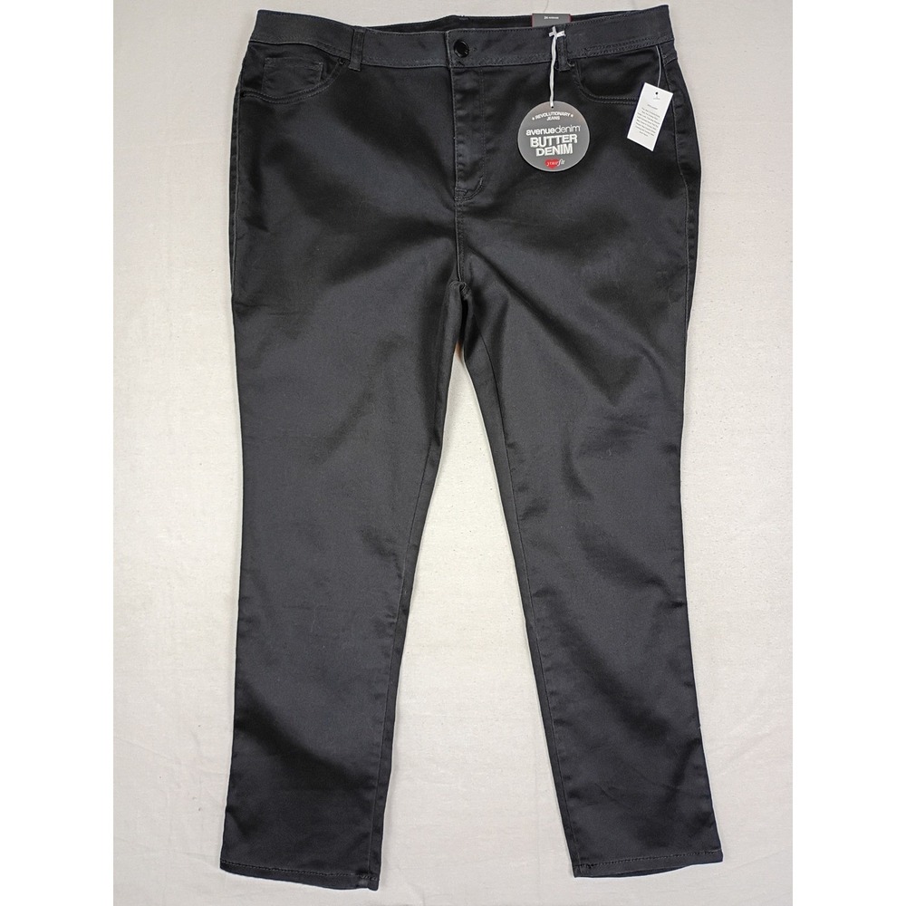 Avenue Denim Butter Denim Black Skinny Jeans Plus Size 24 Average New NWT